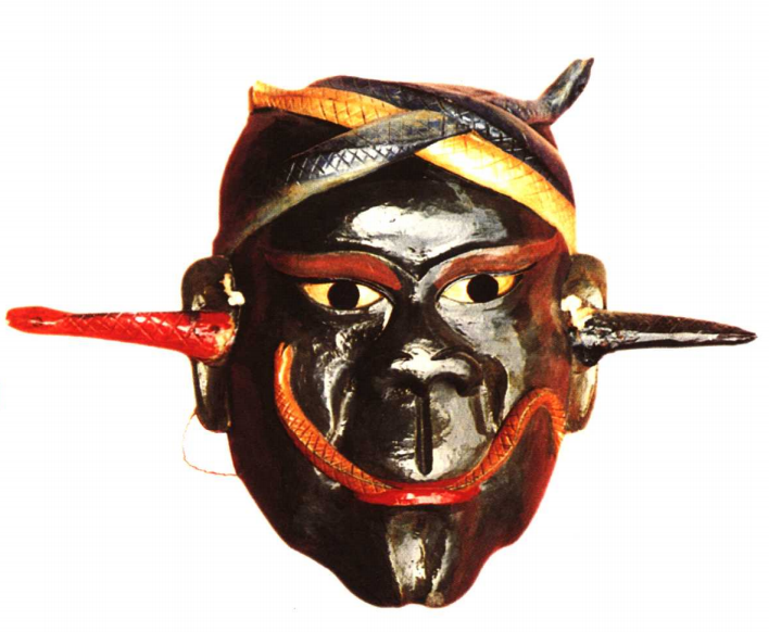 土家族傩面具带上面具与神交流