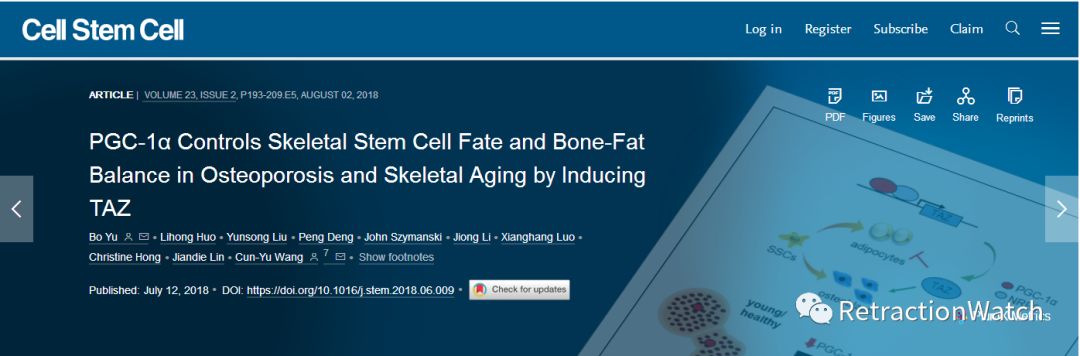 重磅 中国工程院外籍院士王存玉刚刚发表的Cell Stem Cell被爆多处学术 