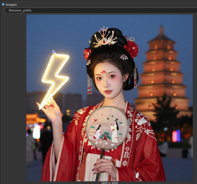 使用Z-Image模板生成的汉服女子图像