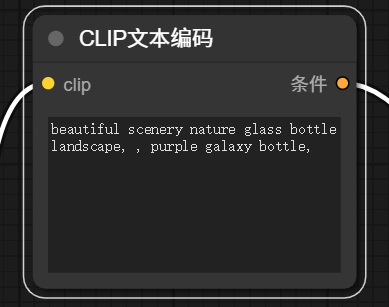 CLIP文本编码节点示意图，展示节点的输入输出和参数配置