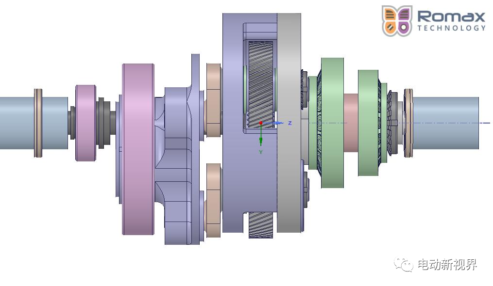 开发一种 Orbitless 电动汽车主减系统 附机械传动系统Romax Designer建模、分析的图3
