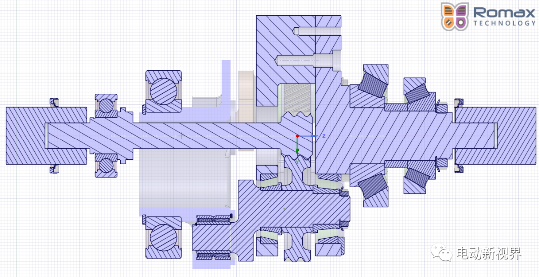 开发一种 Orbitless 电动汽车主减系统 附机械传动系统Romax Designer建模、分析的图4