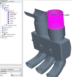 STAR-CCM+体网格切面，复杂表面几何处理与网格划分的图16
