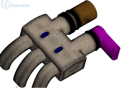 STAR-CCM+体网格切面，复杂表面几何处理与网格划分的图60