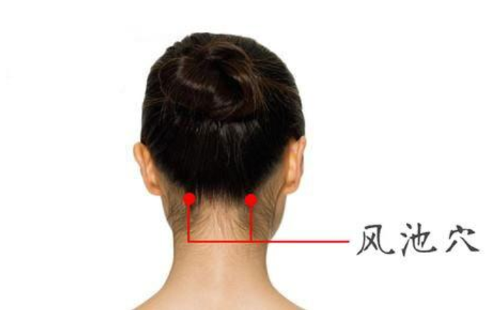 风府穴位于项部,后发际正中直上1寸,枕外隆凸直下,两侧斜方肌之间凹陷