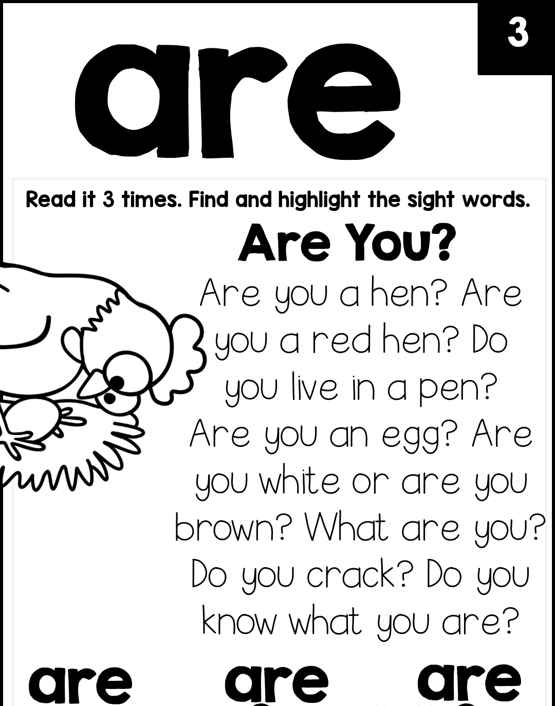 免费资源：116页高频词阅读理解小短文 Sight Words Reader，收录了52个高频词，每一个高频词是一篇小短文~