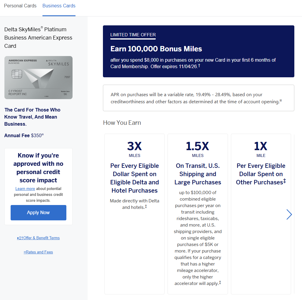 Amex Delta联名卡开卡奖励200K里程 换中美直航商务舱攻略2026