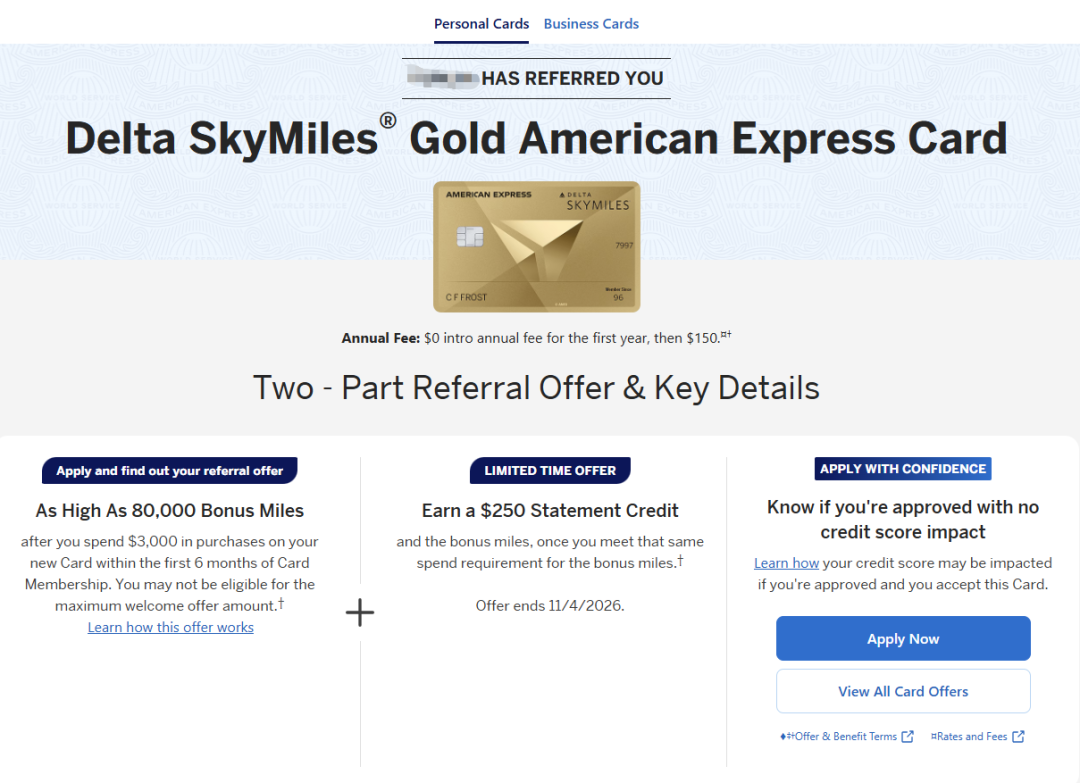 Amex Delta联名卡开卡奖励200K里程 换中美直航商务舱攻略2026