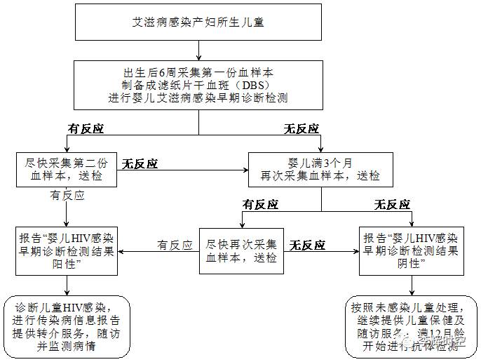 兒童抗體檢測及服務流程見圖7. 圖6.艾滋病感染孕產婦所生兒童艾滋病