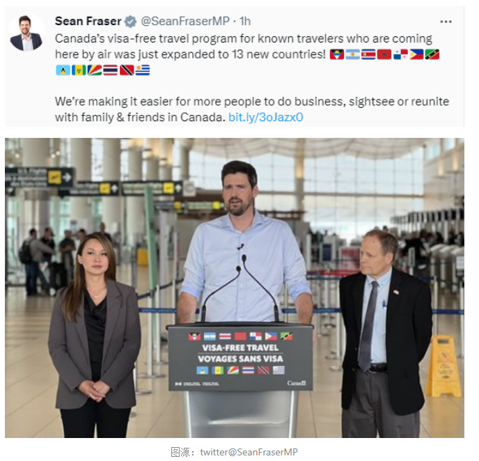 加拿大新增13个免签证入境国家