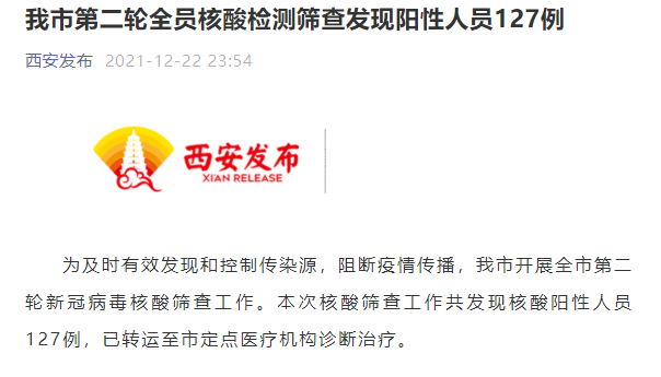 【8点见】西安第二轮全员核酸发现阳性127例-微信头条网 【8点见】西安第二轮全员核酸发现阳性127例