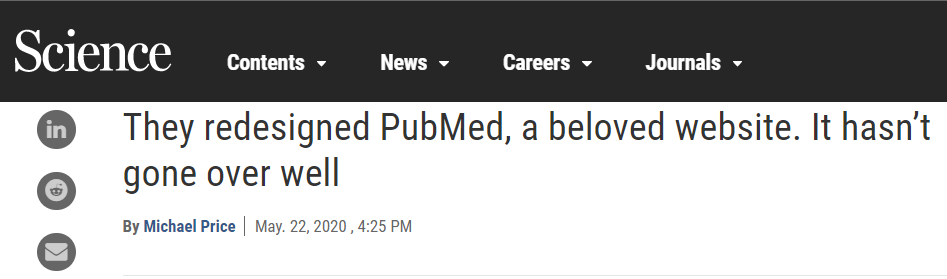 扎心了！PubMed 正式上线了新版本，却被 Science 无情吐槽（附新版超详教程）
