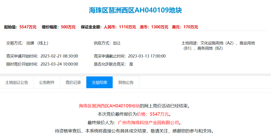 收金22亿！广州琶洲3宗商地，全部底价成交！