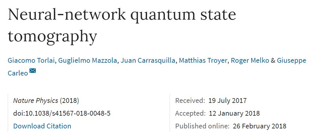 受AlphaGo啟發，AI重建量子系統新方法登上Nature Physics