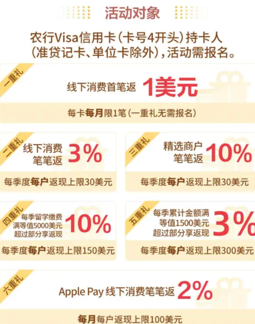 农行Visa全球支付尊享白金卡 有效期内免年费享境外无限次贵宾厅