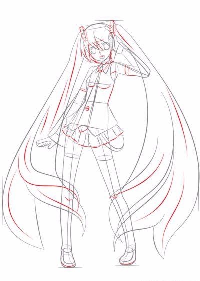 簡筆畫初音未來