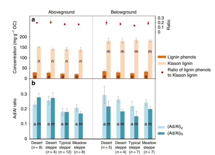 文献解读 |草地土壤中微生物残体和植物木质酚积累的差异