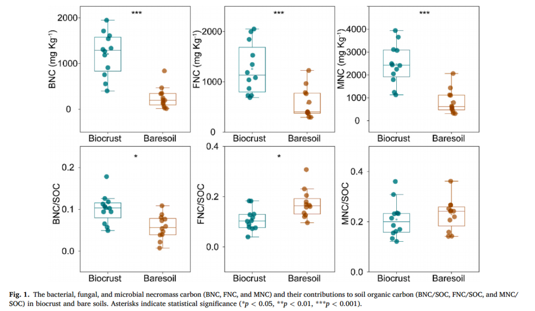 文献解读| 多营养级相互作用通过微生物残体积累以支持干旱生物结皮中土壤碳封存