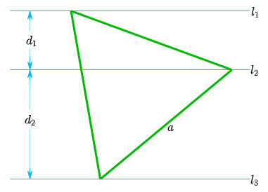 正三角形的三个顶点分布在三条平行线上 全网搜