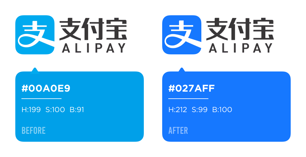 为什么支付宝要换logo颜色分析下目前logo的主色趋势