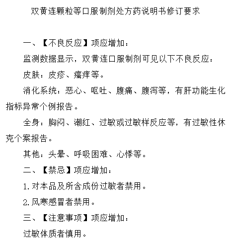 双黄连片说明书图片