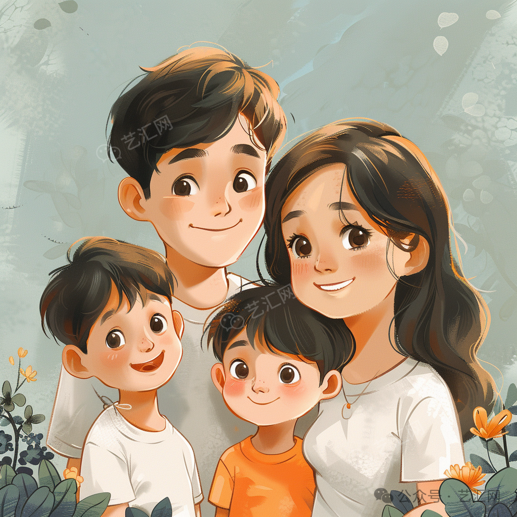 亲子头像双子星照耀下的和谐家园