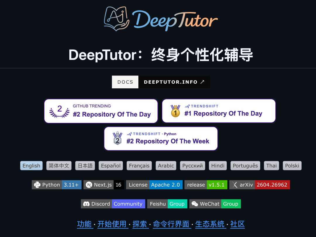 GitHub热门AI开源项目6款 涵盖设计辅助终端管理学习助手
