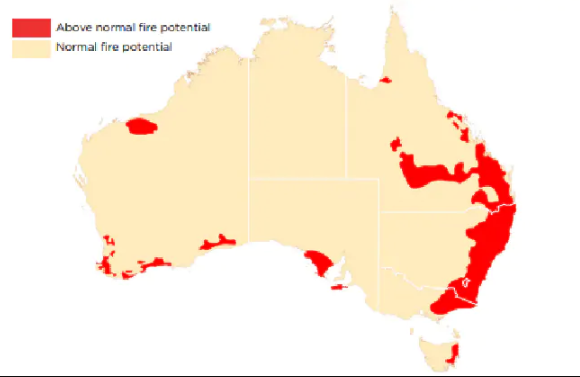 澳大利亚火灾地图图片