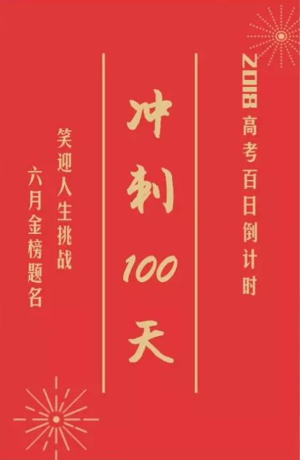 2018高考倒计时100天,为梦想而战!接力送祝福!