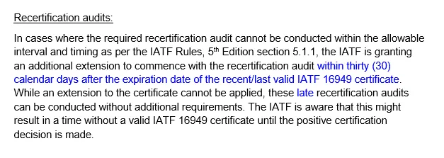 所有16949认证的企业，注意了！IATF有关应对疫情的最新公告更新了！