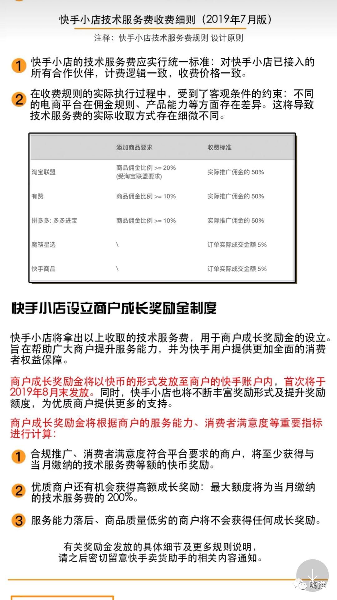 注意：用快手小店做淘客，将被收取50%的佣金！