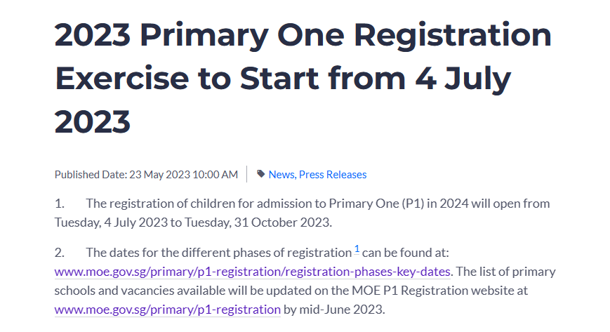 2023新加坡小一直入报名启动！