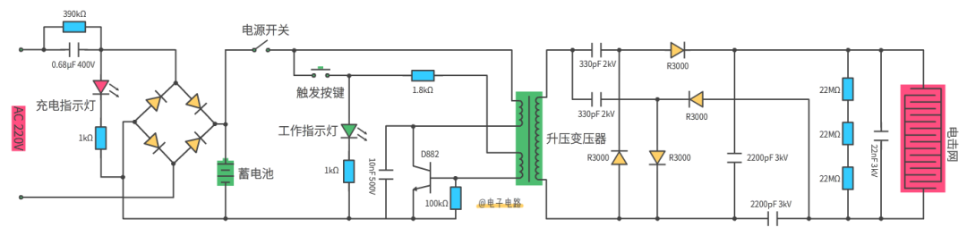 一個電蚊拍居然有這么多電路，你都學廢了嗎？的圖11