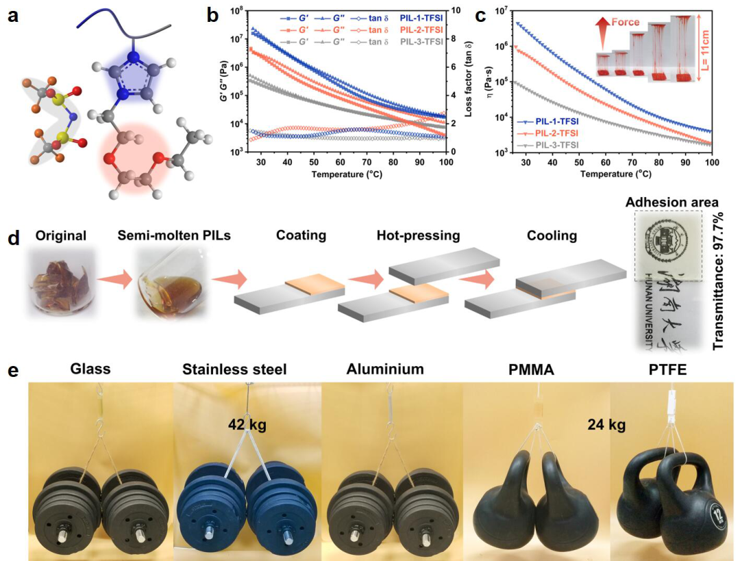 湖南大学张世国教授团队《Adv. Mater.》：新型高效多功能聚离子液体粘附材料的图2