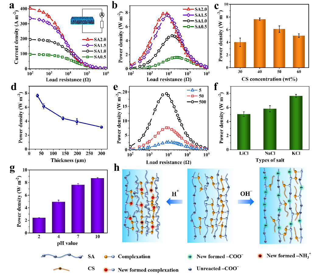 青岛大学隋坤艳教授团队《Angew》：抗溶胀梯度凝胶膜用于高效渗透能提取的图3