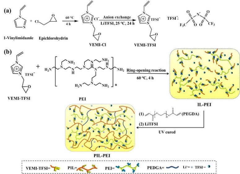 湖南工大廖海洋博士等：基于双交联/网络结构的环氧基功能化聚离子液体电解质助力锂离子电池的图1