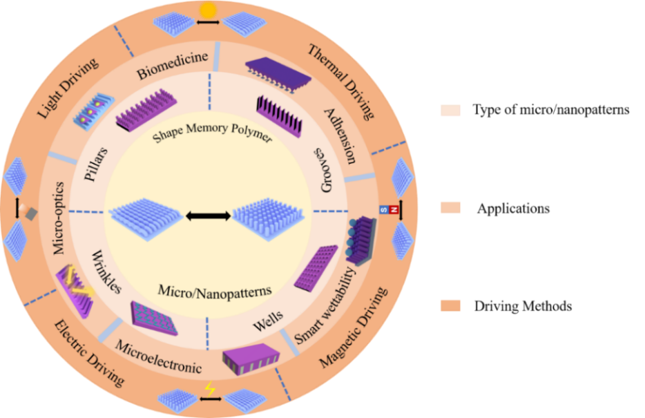 江南大学李文兵与哈工大冷劲松院士/刘彦菊教授团队《Small》综述：形状记忆微/纳米图案的发展和应用的图1