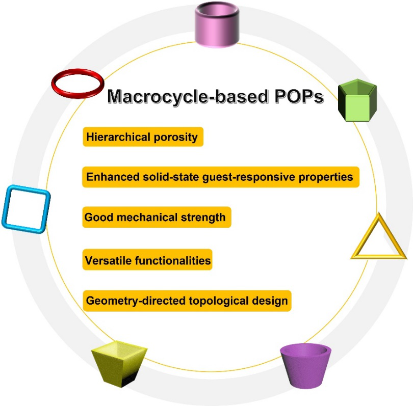 吉大杨英威教授课题组《Adv. Mater.》综述：超分子大环衍生的多孔有机聚合物在分离、传感、催化领域中的研究进展的图1