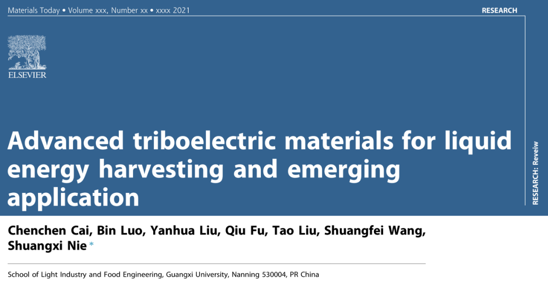 廣西大學聶雙喜教授《Materials Today》：液體能量收集與利用的圖1