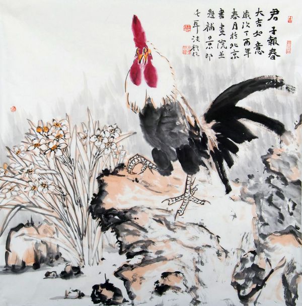 在画中表现出文学性以及抒情性,王法科的绘画作品诗书画印相结合,正