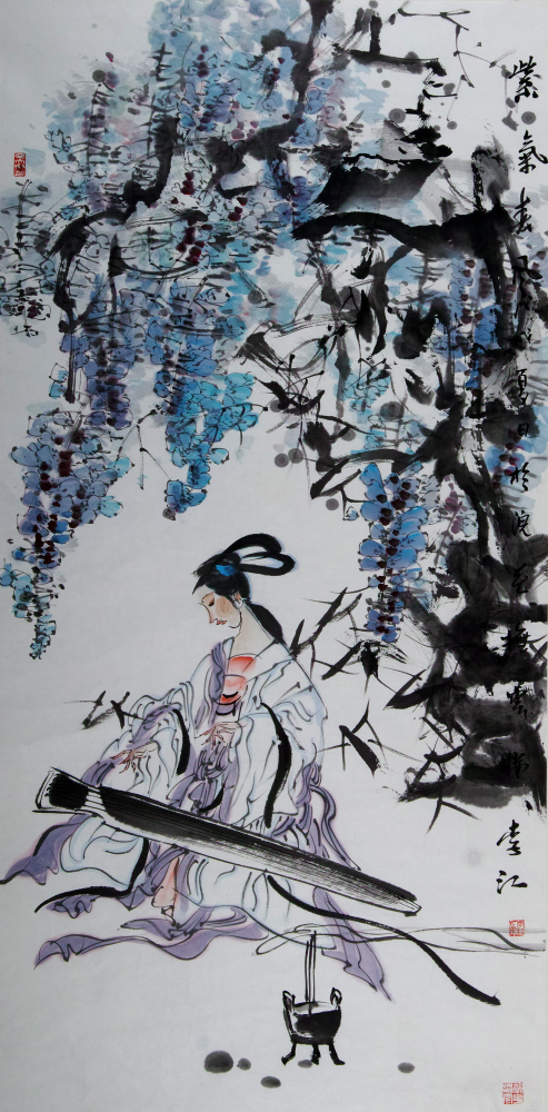 泰丰文化丨国画中的"女性与古琴"形象