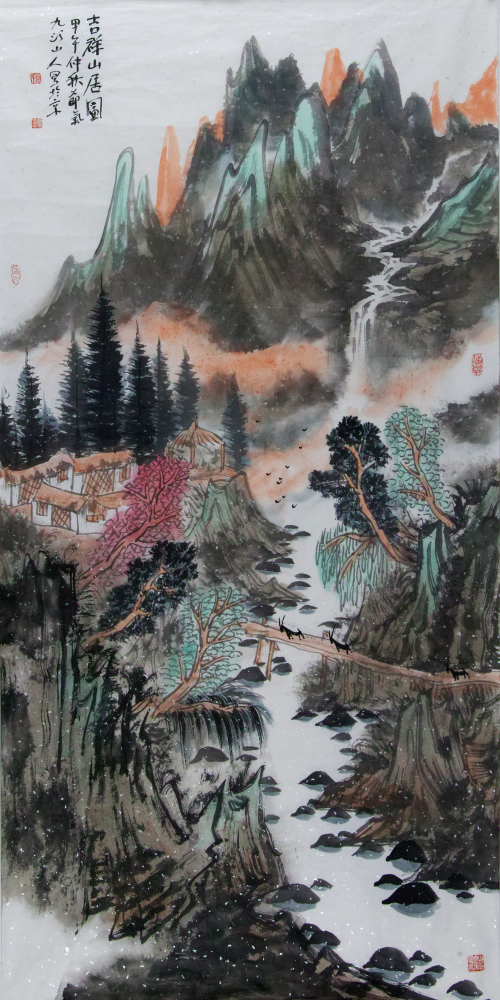 国画名家丨刘国恩的青绿山水和工笔虎豹