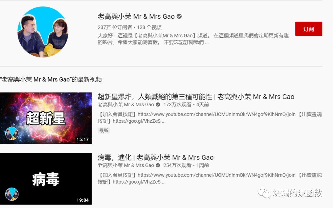 值得订阅的中文youtube频道推荐 坍塌的波函数 微信公众号文章阅读 Wemp