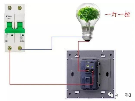 史上最全的一灯单控、双控、三控、四控的实物接线图解，90%的电工人都收藏了！的图1