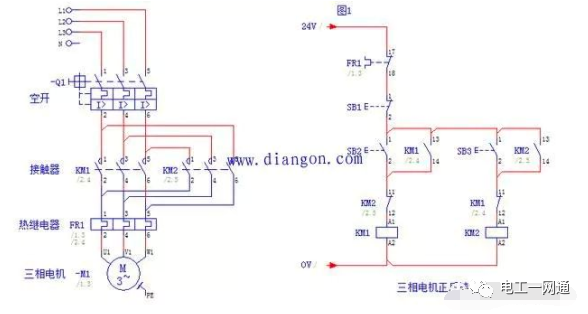 三相电机正反转控制电路原理讲解，三相电变成两相电的接线方法，超实用！的图1