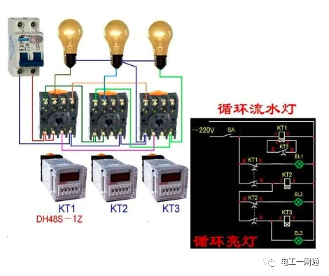 56张电工实物接线图（含日光灯类、断路器控制回路、电动机、热电偶、电能表..）最全电路接线图，很多老电工也不会！的图11