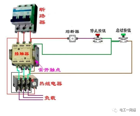 56张电工实物接线图（含日光灯类、断路器控制回路、电动机、热电偶、电能表..）最全电路接线图，很多老电工也不会！的图19