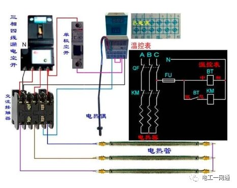 56张电工实物接线图（含日光灯类、断路器控制回路、电动机、热电偶、电能表..）最全电路接线图，很多老电工也不会！的图74