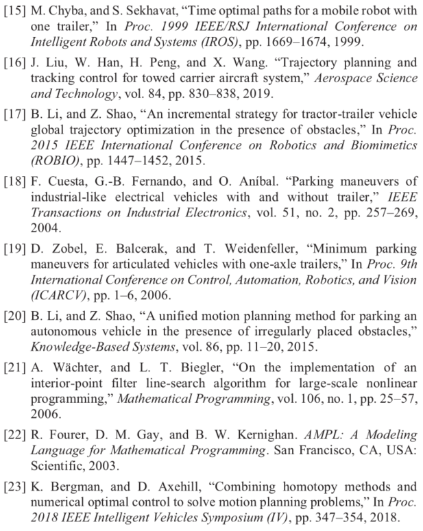 狭窄环境下带有多拖车的牵引车轨迹规划的统一方法的图63