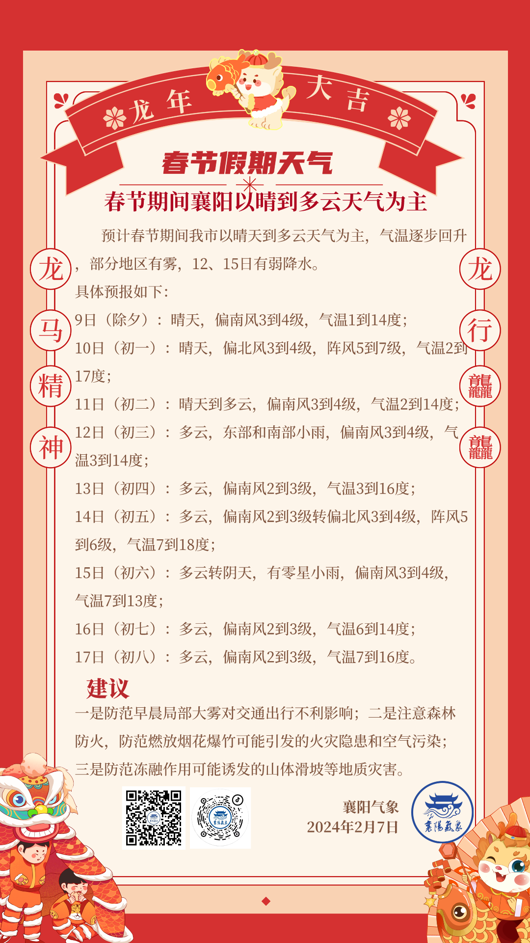 春节期间"史上最长春节假期"即将开启春节假期天气预报(襄阳市气咸è